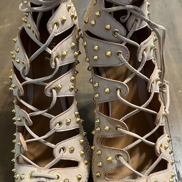 Schutz “Arieli” Lace Up Studded Pumps Size 10B - Picture 4 of 9